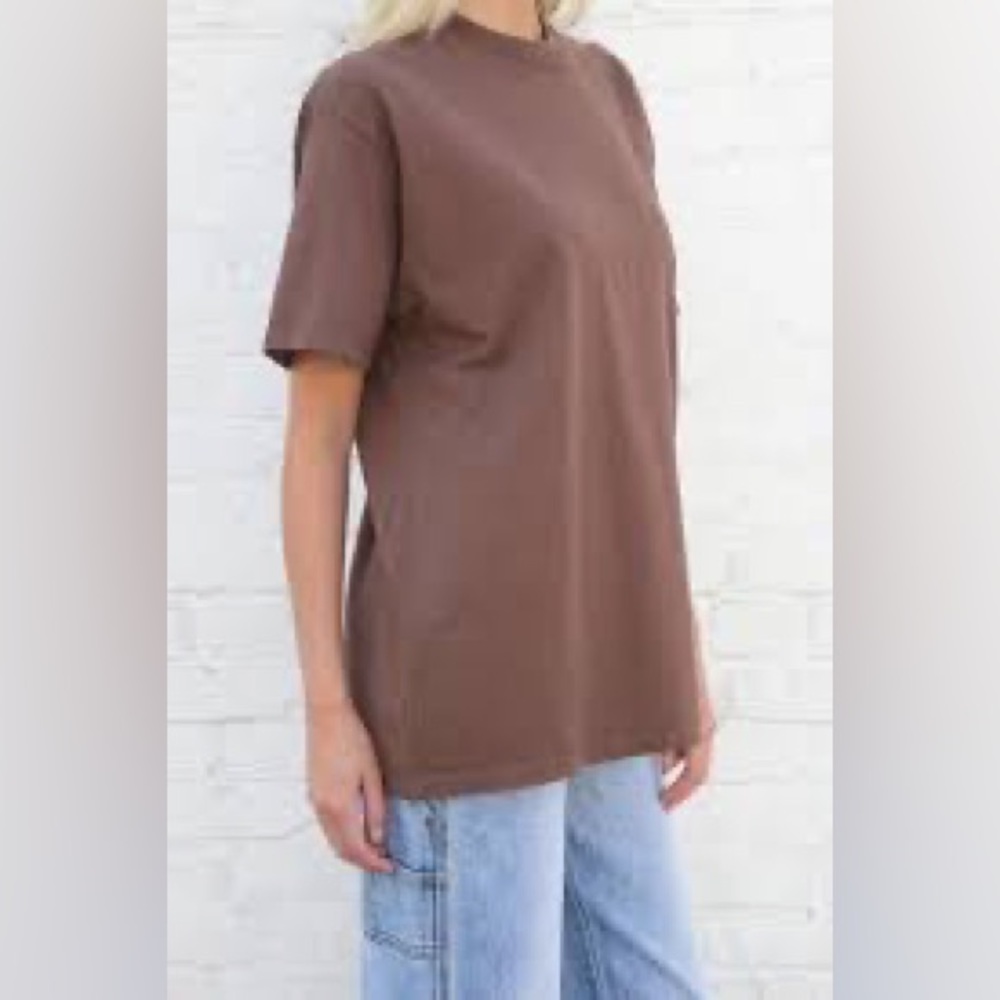 Brandy Melville oversized plain brown t shirt